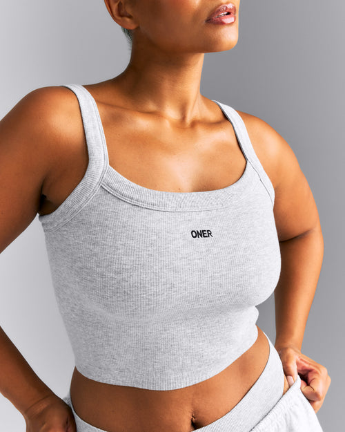 Seamless Scoop Neck Vest | Grey Marl