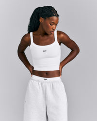Seamless Scoop Neck Vest | White