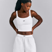 Seamless Scoop Neck Vest | White