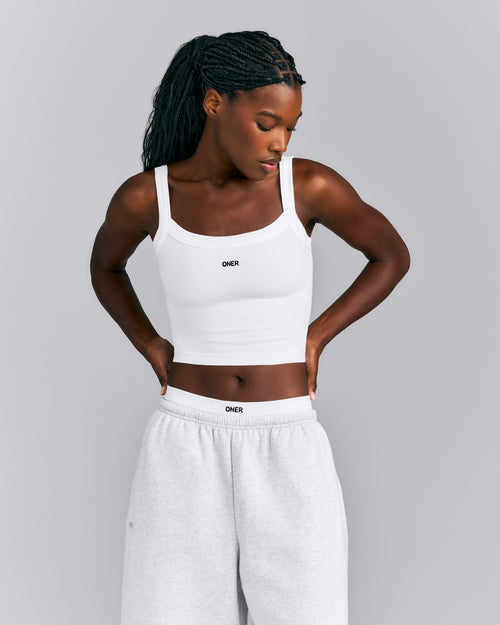 Seamless Scoop Neck Vest | White