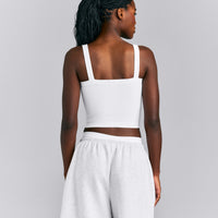 Seamless Scoop Neck Vest | White