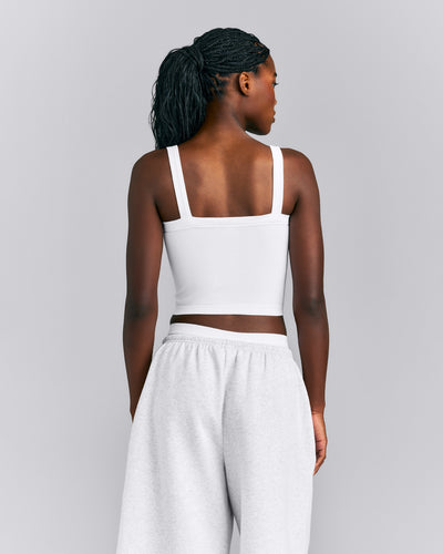 Seamless Scoop Neck Vest | White