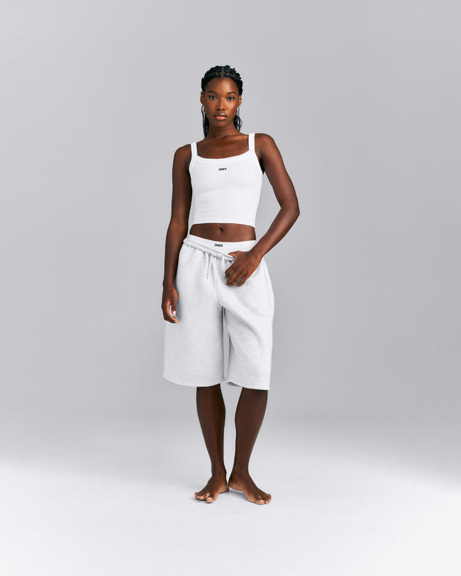 Seamless Scoop Neck Vest | White