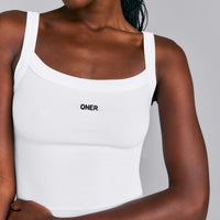 Seamless Scoop Neck Vest | White