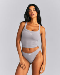 Seamless Scoop Neck Vest | Warm Zinc Grey