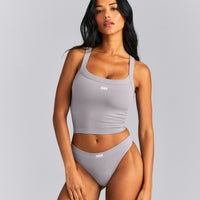Seamless Scoop Neck Vest | Warm Zinc Grey
