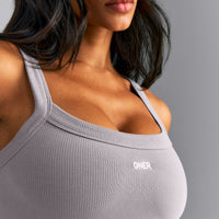 Seamless Scoop Neck Vest | Warm Zinc Grey