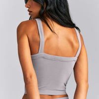 Seamless Scoop Neck Vest | Warm Zinc Grey