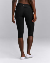 SoftMotion™ Fold Over Capri Leggings New Branding | Black