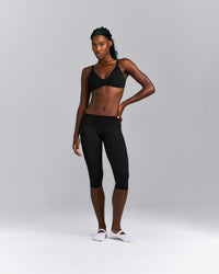 SoftMotion™ Fold Over Capri Leggings New Branding | Black
