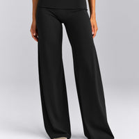 SoftMotion™ Fold Over Mid Rise Straight Leg Bottoms New Branding | Black
