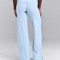 SoftMotion™ Fold Over Mid Rise Straight Leg Bottoms | Mist Blue
