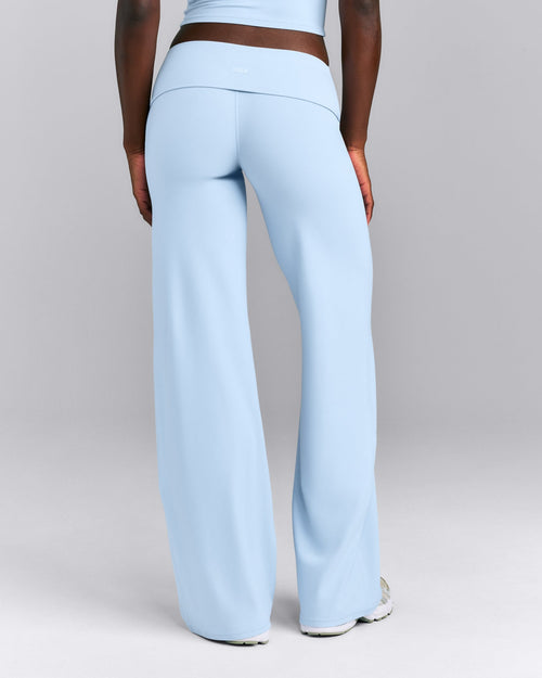 SoftMotion™ Fold Over Mid Rise Straight Leg Bottoms New Branding | Mist Blue