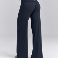 SoftMotion™ Fold Over Mid Rise Straight Leg Trousers New Branding | True Blue