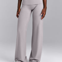 SoftMotion™ Fold Over Mid Rise Straight Leg Bottoms New Branding | Zinc Grey