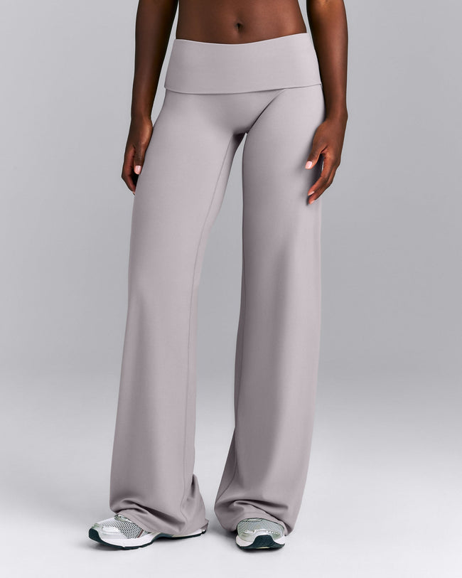 SoftMotion™ Fold Over Mid Rise Straight Leg Bottoms New Branding | Zinc Grey