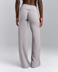 SoftMotion™ Fold Over Mid Rise Straight Leg Bottoms New Branding | Zinc Grey