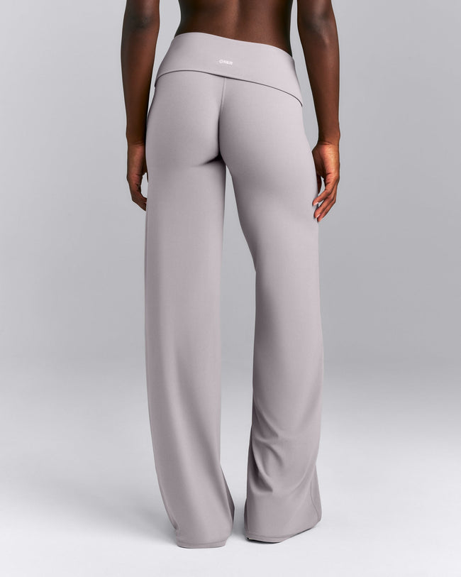 SoftMotion™ Fold Over Mid Rise Straight Leg Bottoms New Branding | Zinc Grey