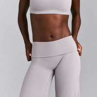 SoftMotion™ Fold Over Mid Rise Straight Leg Bottoms New Branding | Zinc Grey