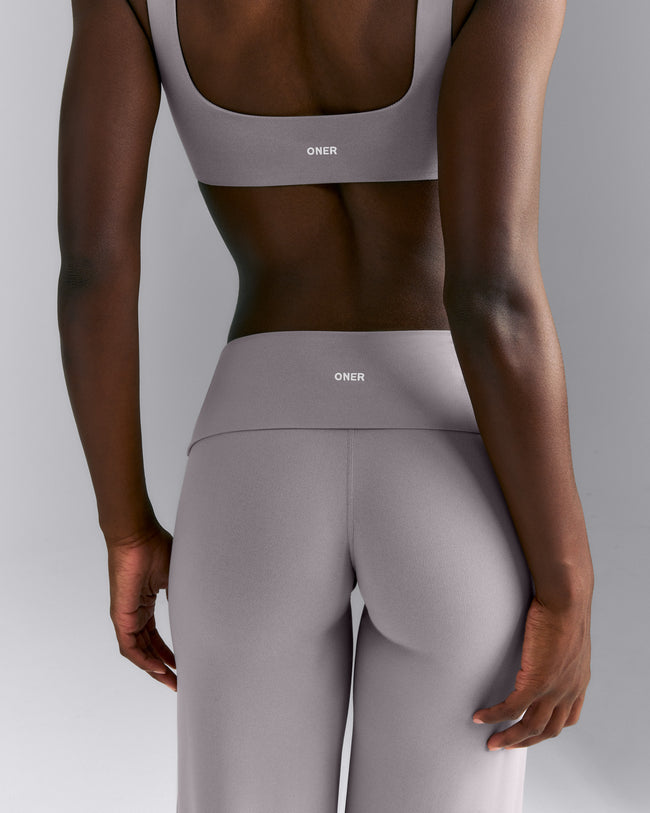 SoftMotion™ Fold Over Mid Rise Straight Leg Bottoms New Branding | Zinc Grey