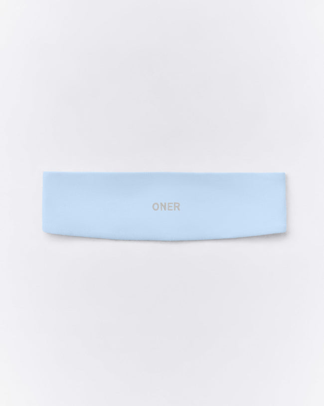 SoftMotion™ Headband with White Logo | Mist Blue