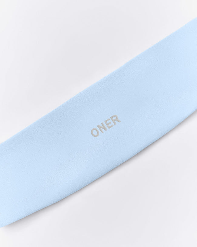 SoftMotion™ Headband with White Logo | Mist Blue
