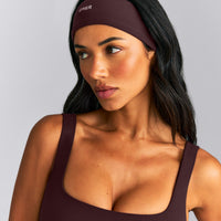 SoftMotion™ Headband with Grey Logo | Plum Brown