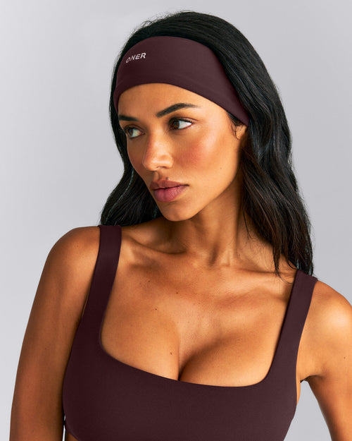 SoftMotion™ Headband with Grey Logo | Plum Brown