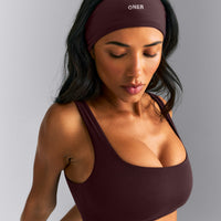 SoftMotion™ Headband with Grey Logo | Plum Brown