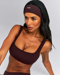 SoftMotion™ Headband with Grey Logo | Plum Brown