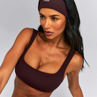 SoftMotion™ Headband with Grey Logo | Plum Brown