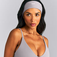 SoftMotion™ Headband with White Logo | Zinc Grey