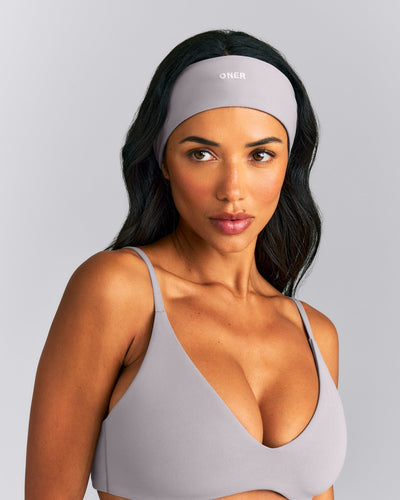 SoftMotion™ Headband with White Logo | Zinc Grey