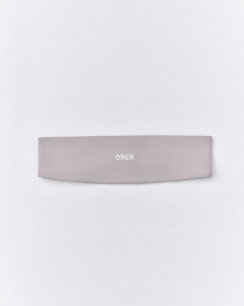 SoftMotion™ Headband with White Logo | Zinc Grey
