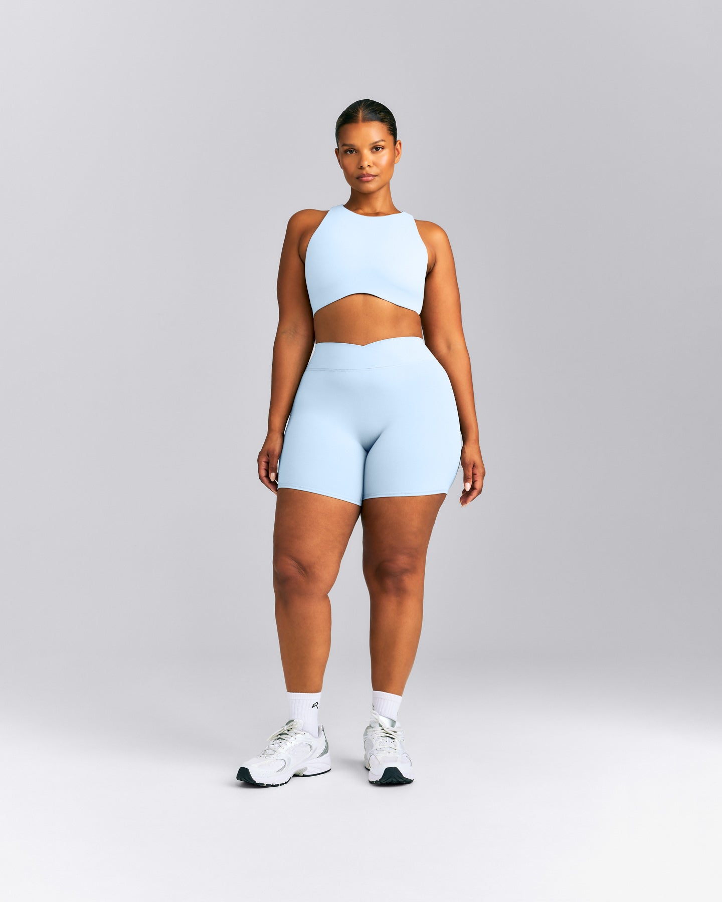 SoftMotion™ High Neck Sports Bra | Mist Blue