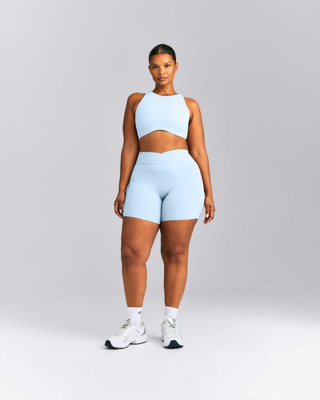 SoftMotion™ High Neck Sports Bra | Mist Blue