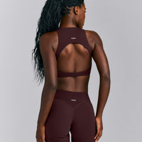 SoftMotion™ High Neck Sports Bra | Plum Brown