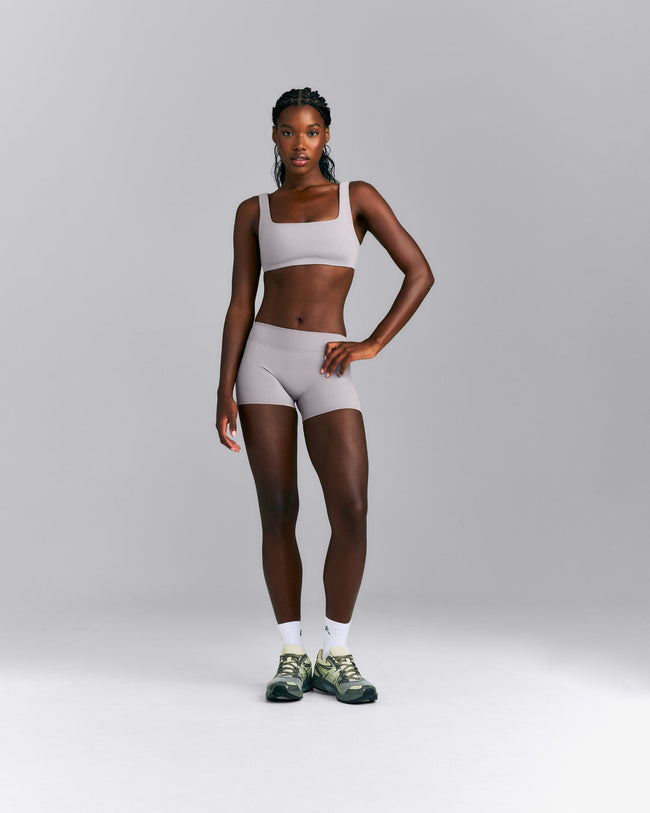 SoftMotion™ Mid Rise Micro Shorts 4" | Zinc Grey