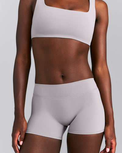 SoftMotion™ Mid Rise Micro Shorts 4" | Zinc Grey