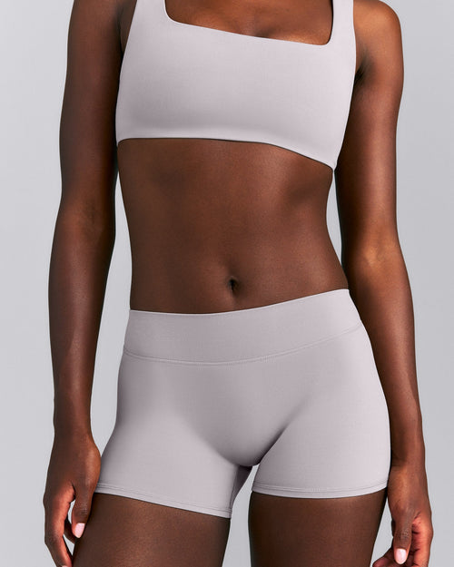 SoftMotion™ Mid Rise Micro Shorts 4" New Branding | Zinc Grey
