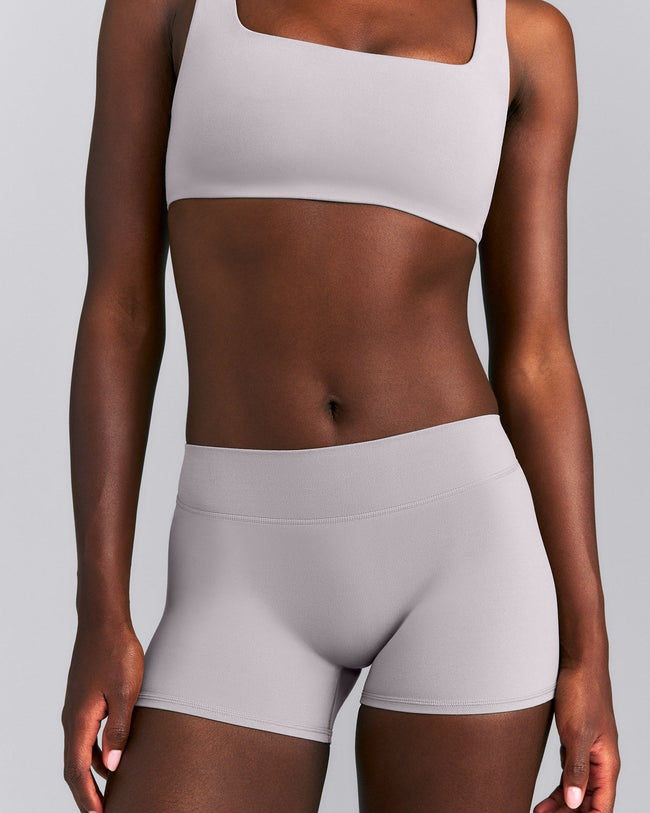 SoftMotion™ Mid Rise Micro Shorts 4" | Zinc Grey