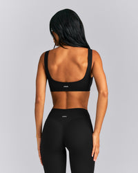 SoftMotion™ Soft Square Neck Sports Bra | Black