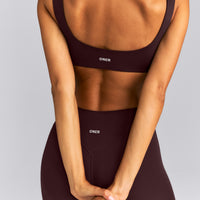 SoftMotion™ Soft Square Neck Sports Bra | Plum Brown