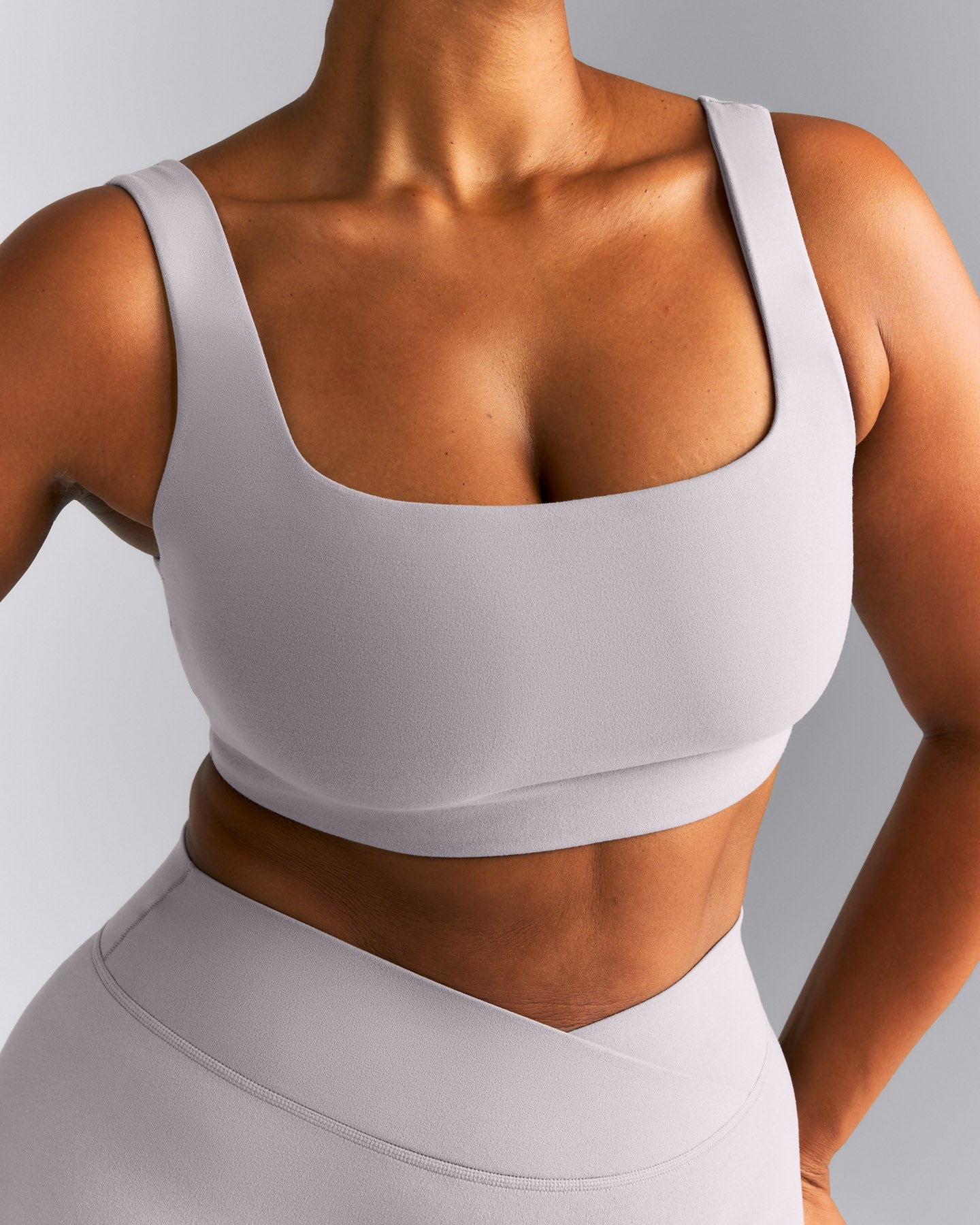 SoftMotion™ Soft Square Neck Sports Bra New Branding | Zinc Grey