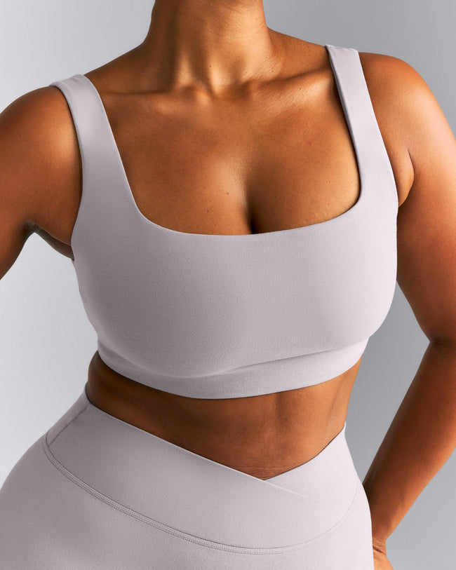 SoftMotion™ Soft Square Neck Sports Bra New Branding | Zinc Grey