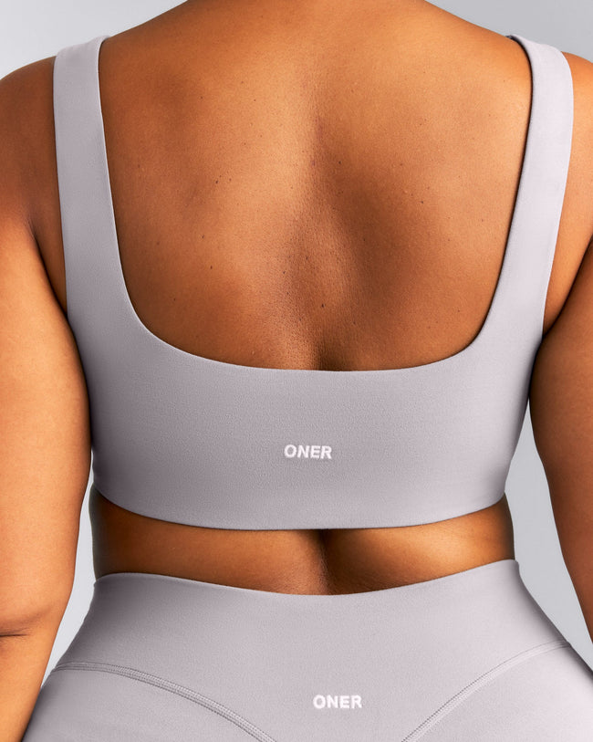 SoftMotion™ Soft Square Neck Sports Bra New Branding | Zinc Grey