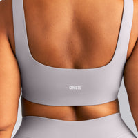 SoftMotion™ Soft Square Neck Sports Bra | Zinc Grey