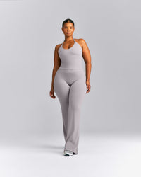 SoftMotion™ Strappy Halter Neck Mid Vest with Built in Bra Shelf New Branding | Zinc Grey