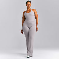 SoftMotion™ Strappy Halter Neck Mid Vest with Built in Bra Shelf New Branding | Zinc Grey