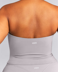 SoftMotion™ Strappy Halter Neck Mid Vest with Built in Bra Shelf New Branding | Zinc Grey